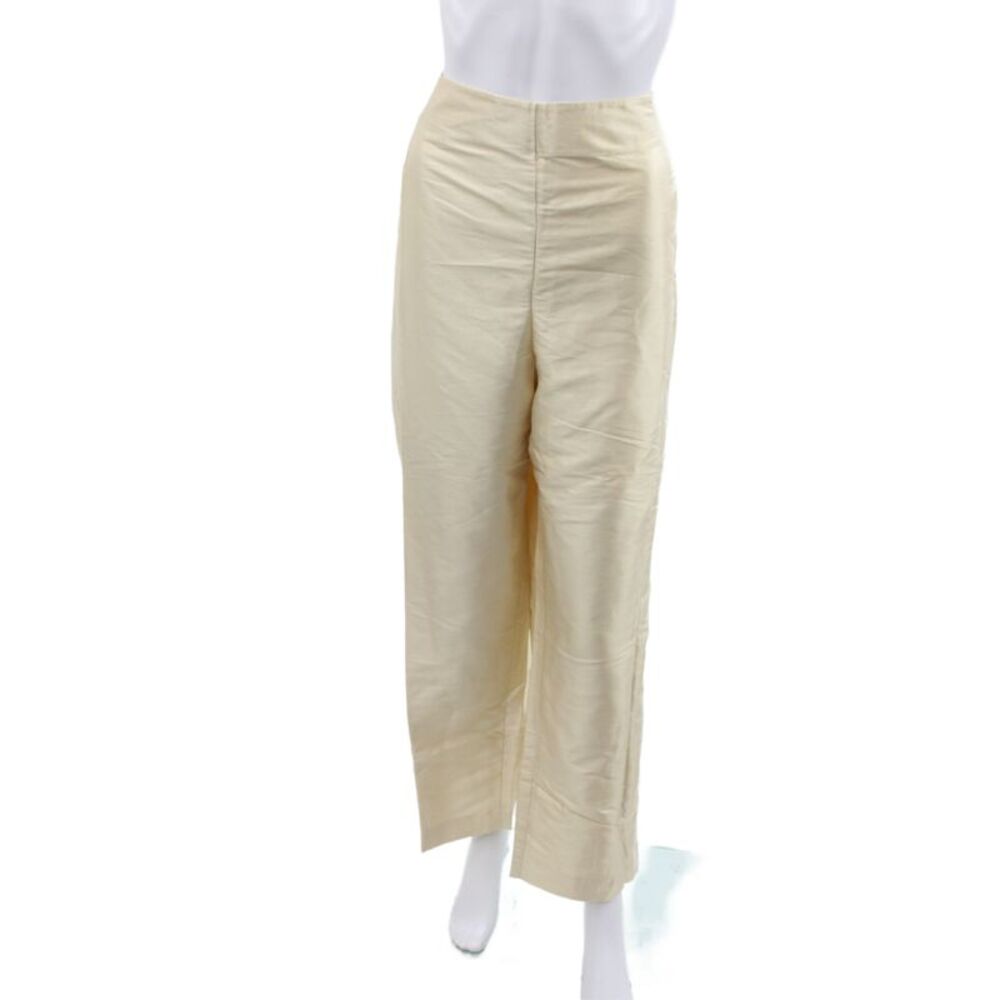 Real Clothes Womens Beige Silk Dress Pants 27in Inseam Size 24